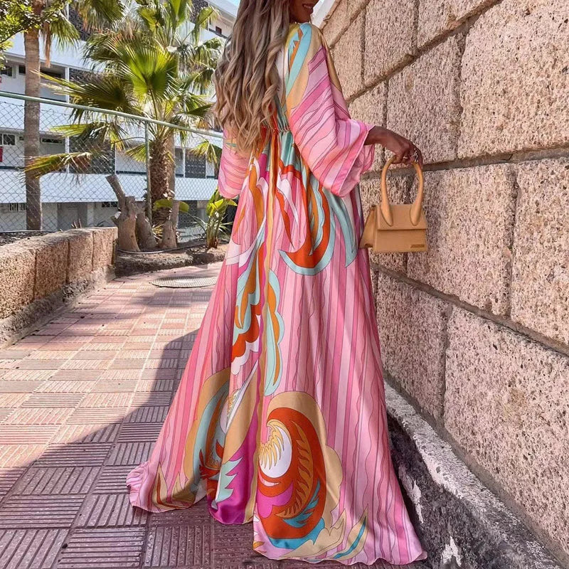 Elegant Deep V Neck Dress