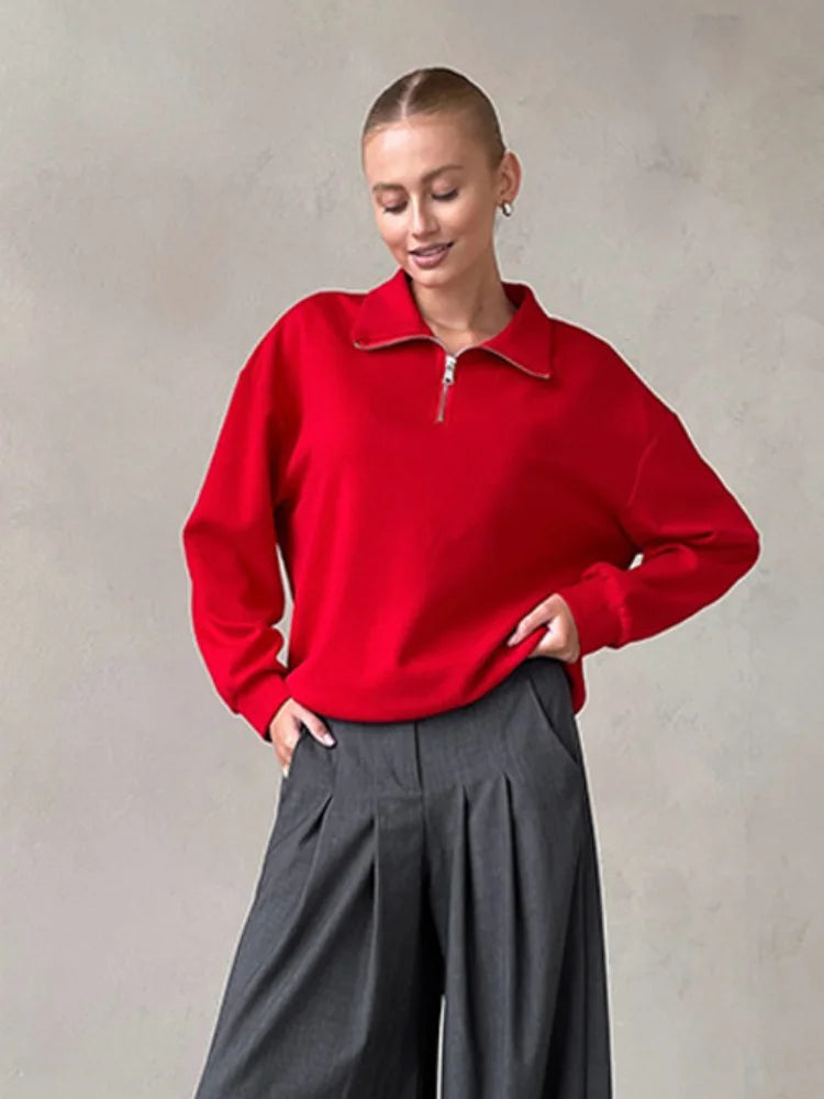 Classics Long Sleeve Lapel Pullover Top