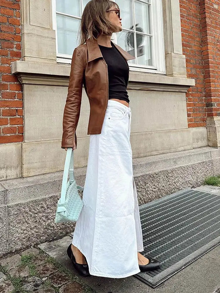Lapel Leather Jacket
