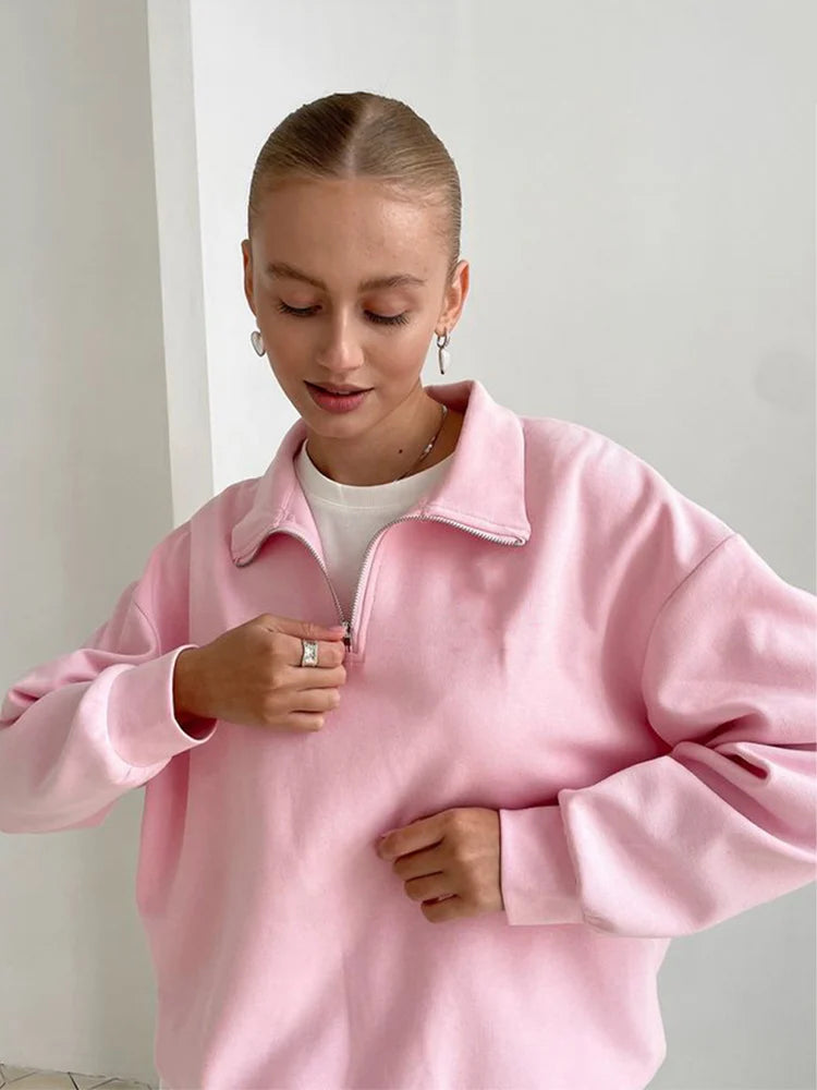 Classics Long Sleeve Lapel Pullover Top