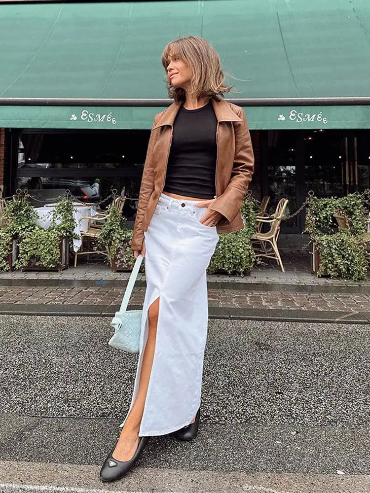 Lapel Leather Jacket